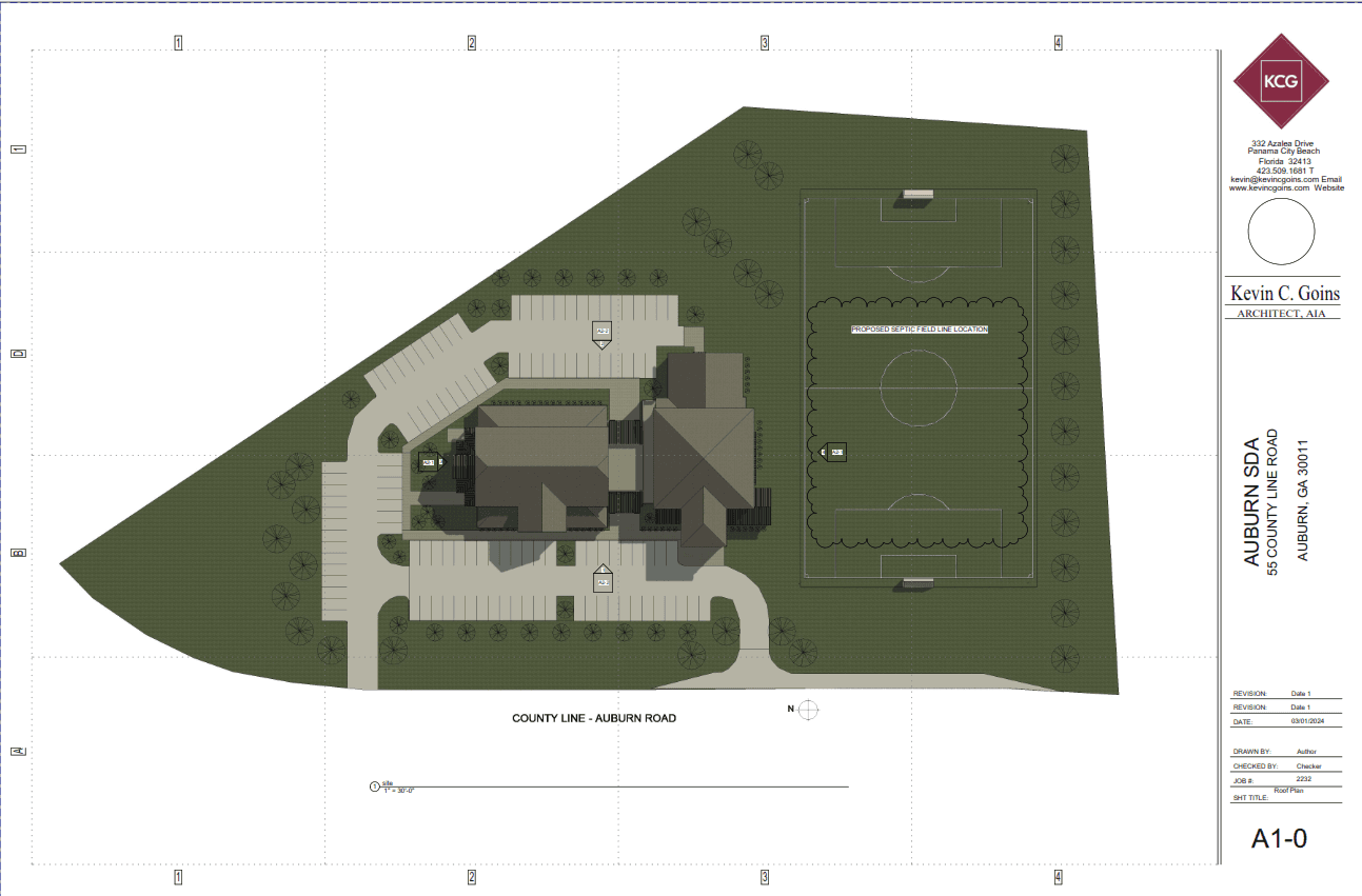 Aerial view of worship center