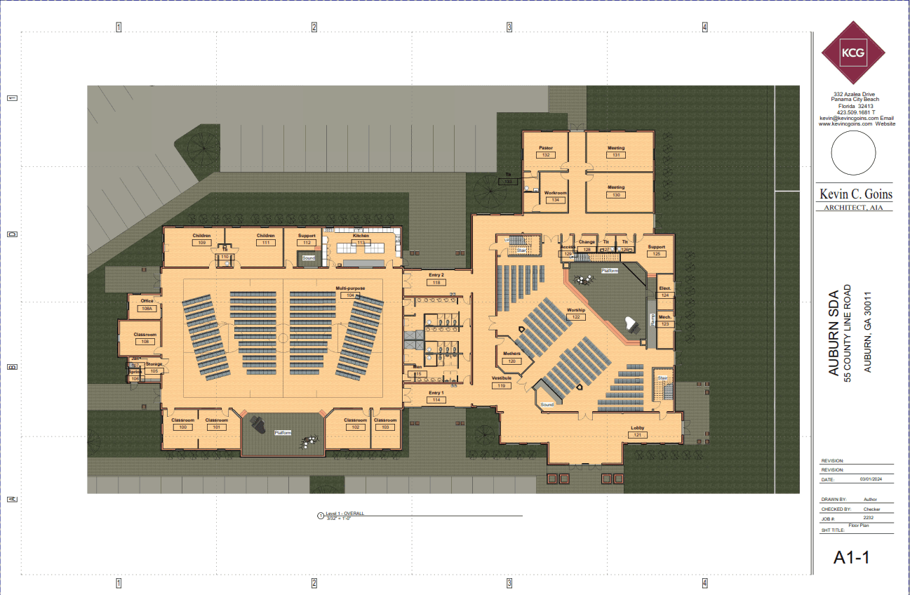 Aerial view of multi-purpose area